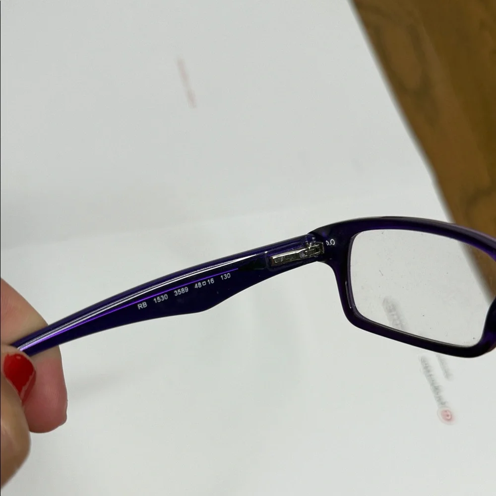 Ray Ban Purple Rectangular Eyeglasses - Picture 4 of 9